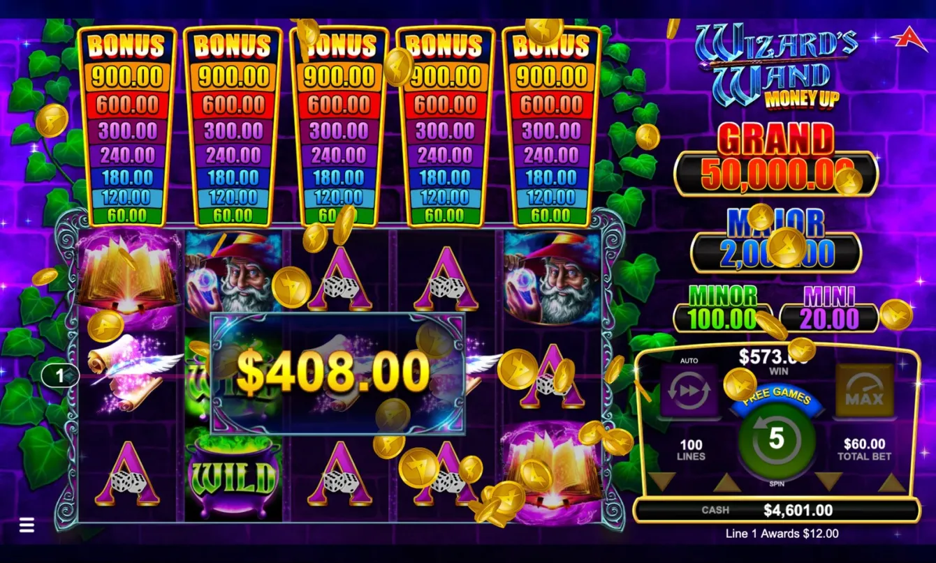 Wizard's Wand Money Up Slot