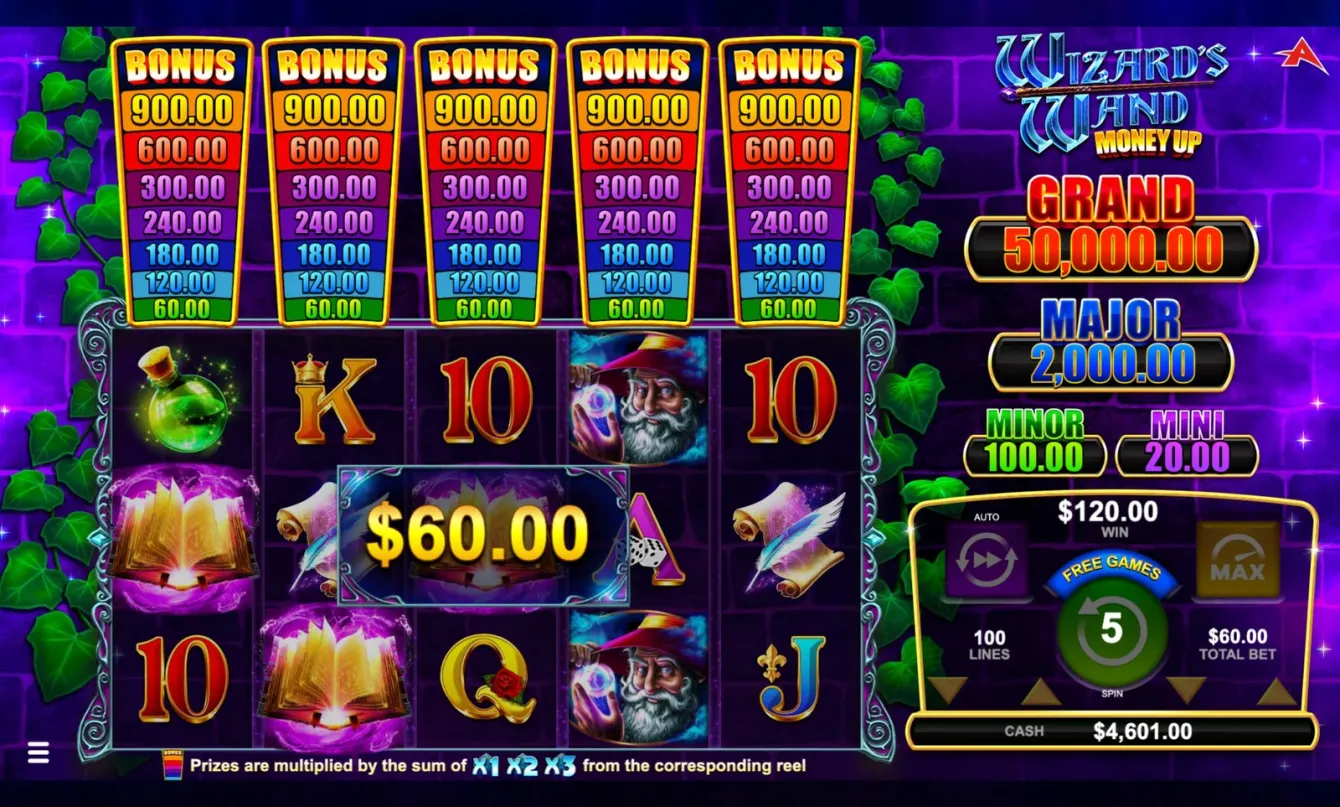 Wizard's Wand Money Up Slot