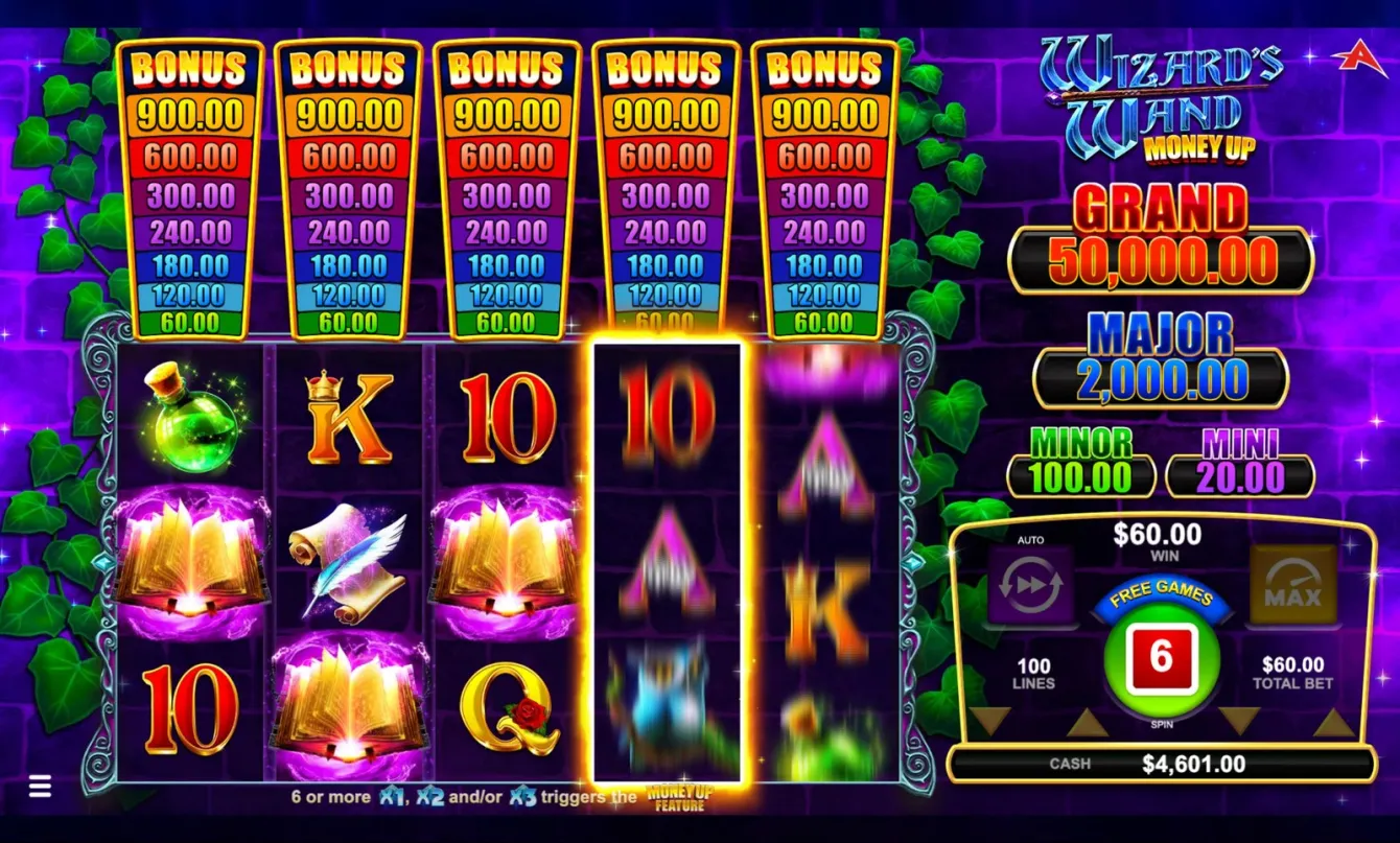Wizard's Wand Money Up Slot