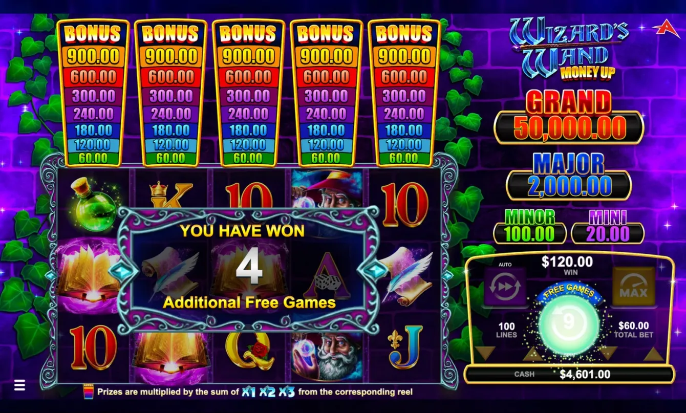 Wizard's Wand Money Up Slot