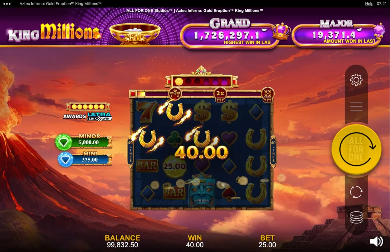 Aztec Inferno: Gold Eruption King Millions Slot
