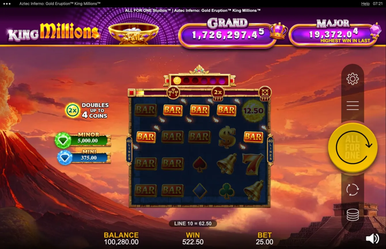 Aztec Inferno: Gold Eruption King Millions Slot
