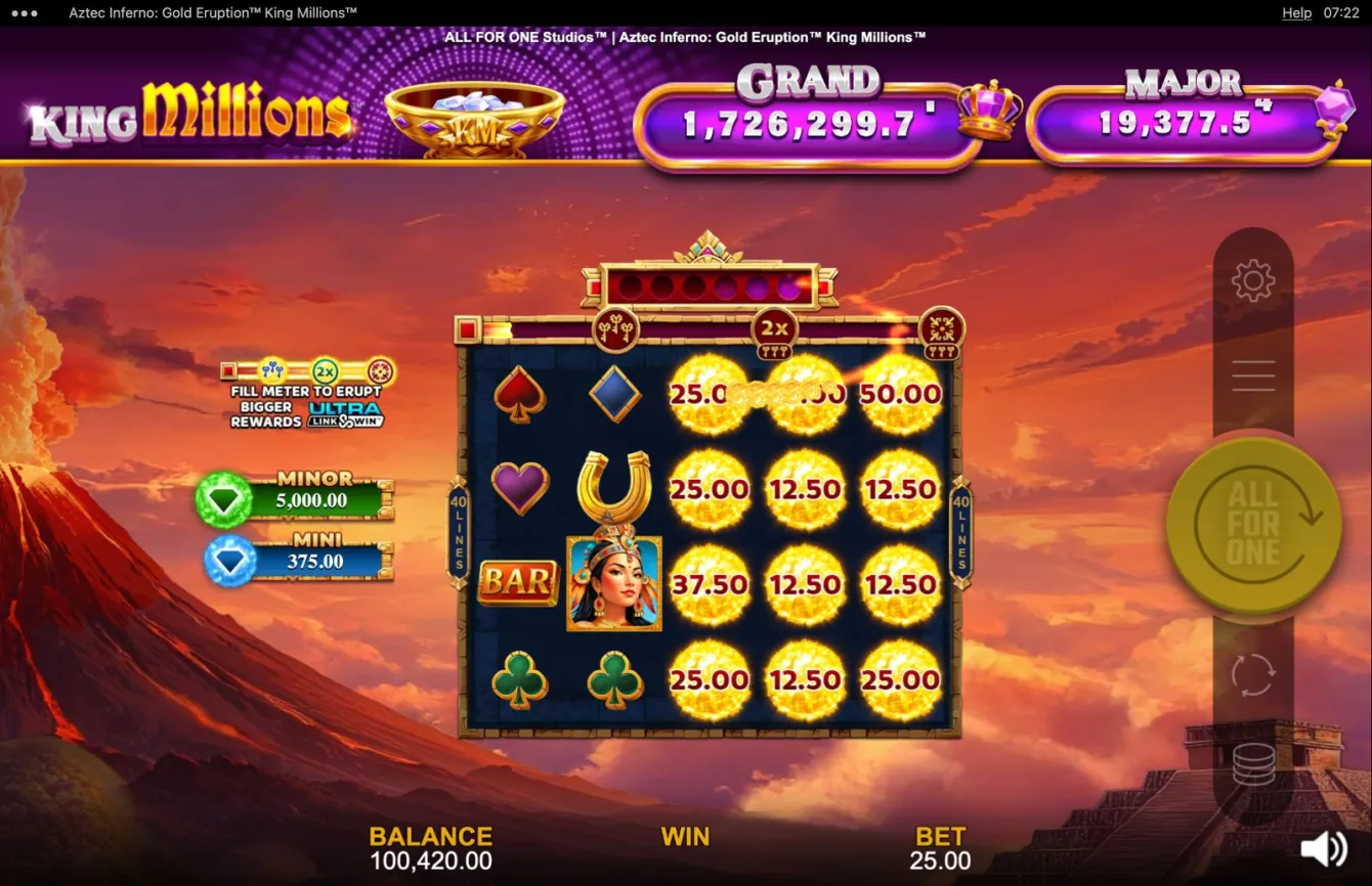 Aztec Inferno: Gold Eruption King Millions Slot
