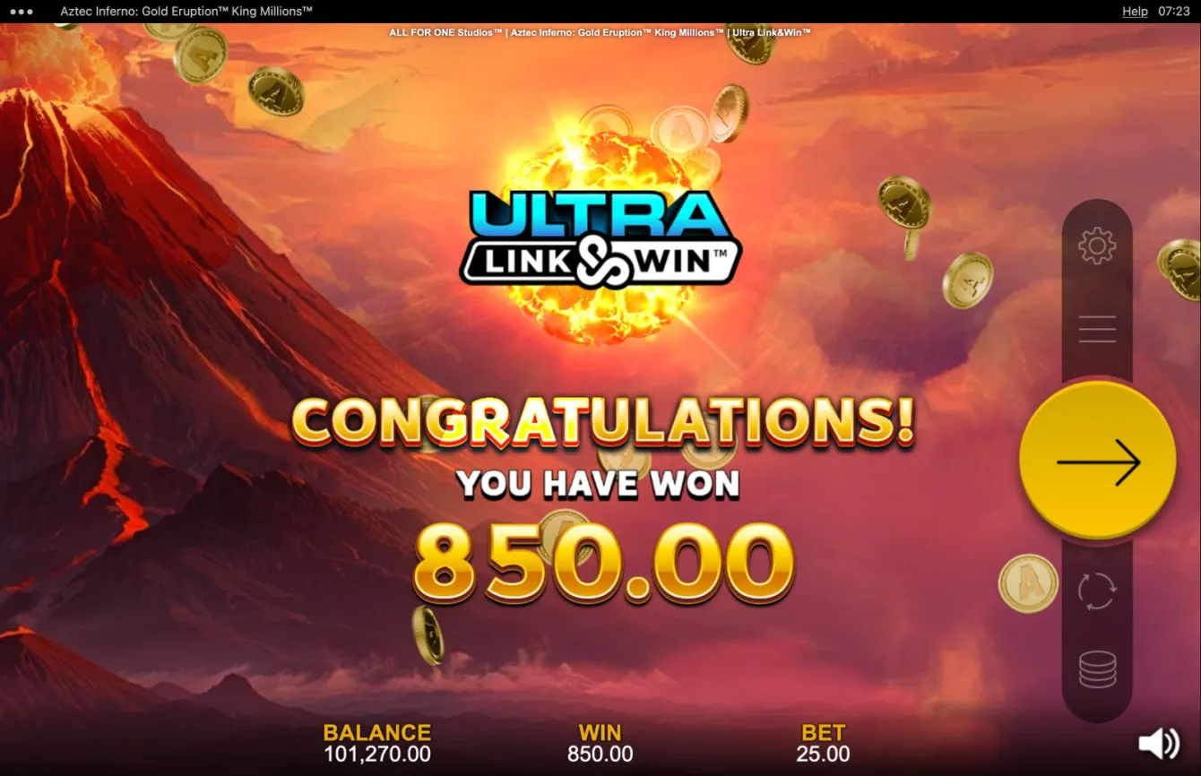 Aztec Inferno: Gold Eruption King Millions Slot