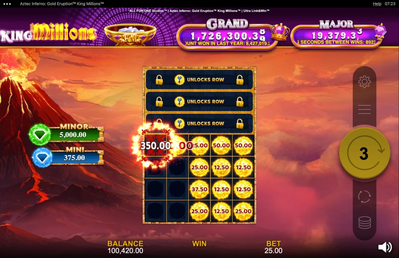 Aztec Inferno: Gold Eruption King Millions Slot