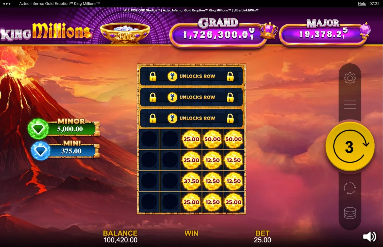 Aztec Inferno: Gold Eruption King Millions Slot