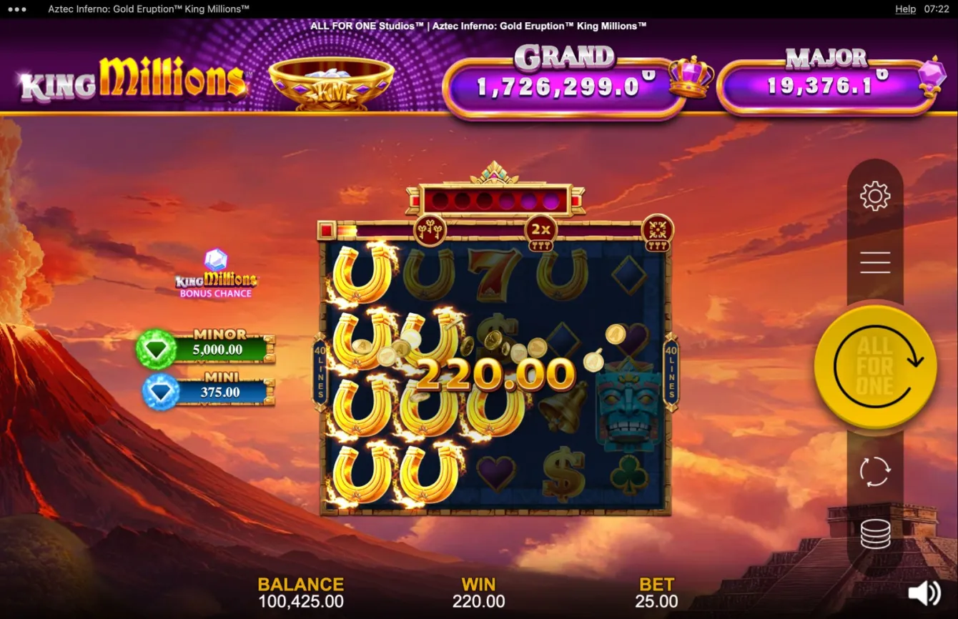 Aztec Inferno: Gold Eruption King Millions Slot