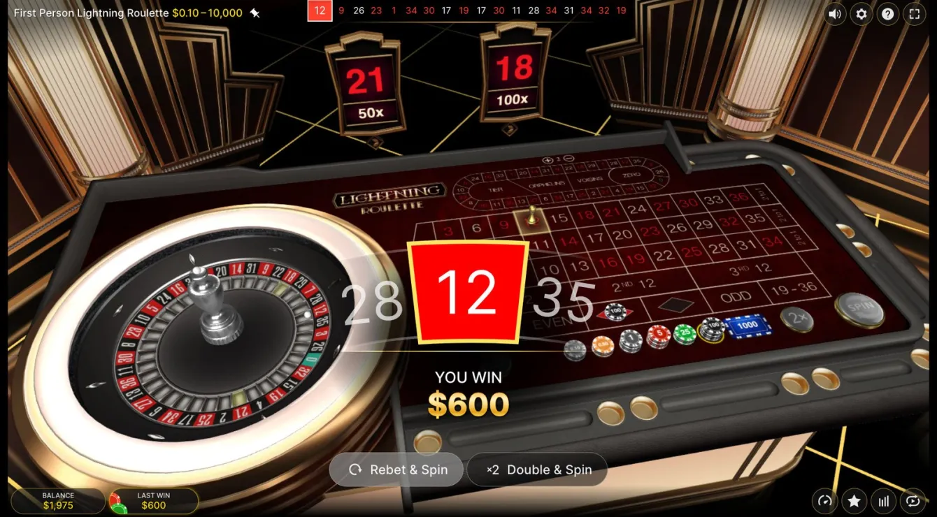 First Person Lightning Roulette Slot
