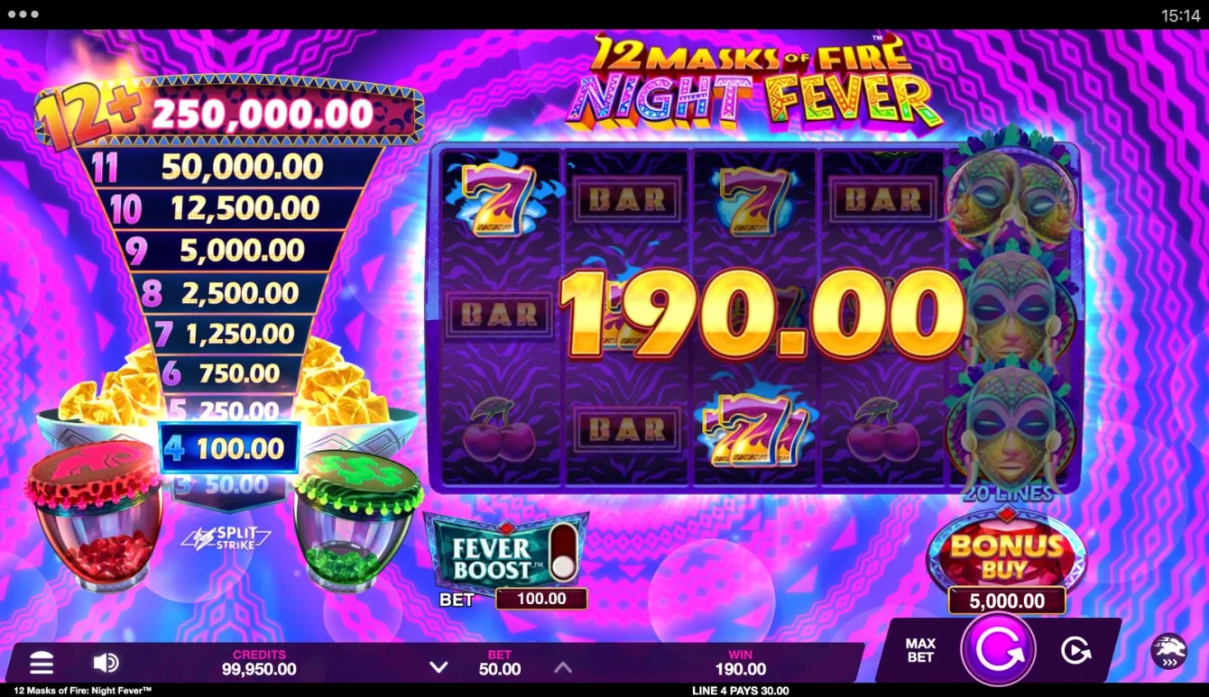 12 Masks of Fire: Night Fever Slot