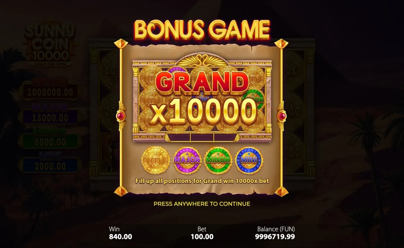 Sunny Coin 10000: Hold The Spin Slot