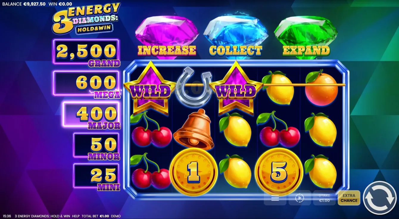 3 Energy Diamonds: Hold &amp; Win Slot