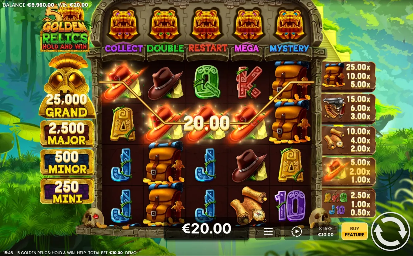 5 Golden Relics: Hold &amp; Win Slot