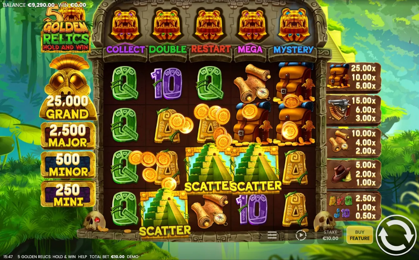 5 Golden Relics: Hold &amp; Win Slot