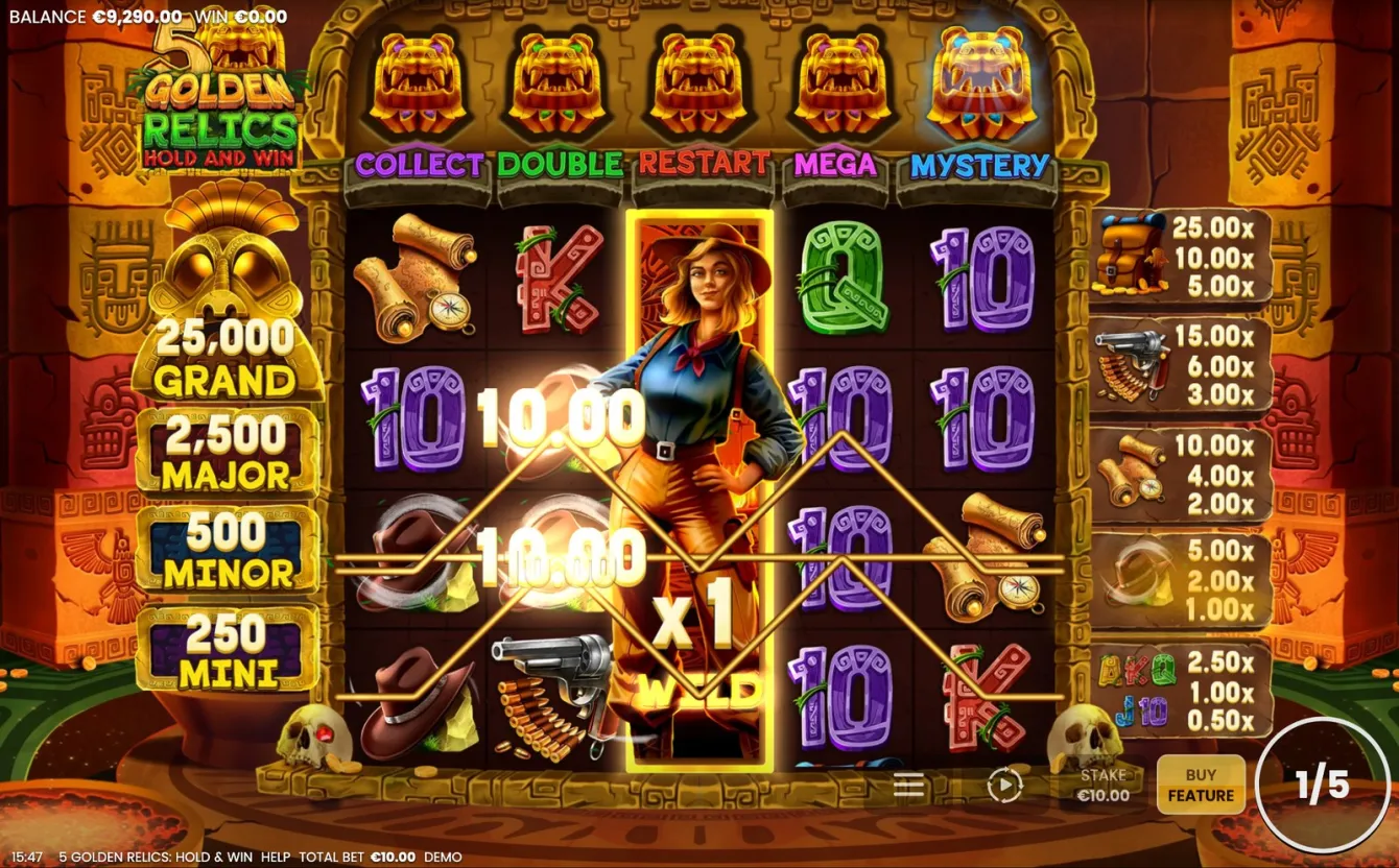 5 Golden Relics: Hold &amp; Win Slot