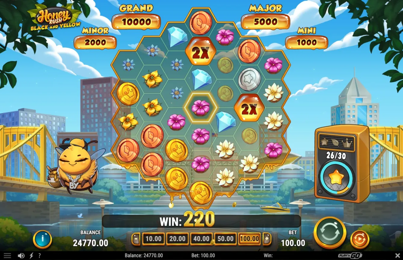 Honey Rush Black and Yellow Slot