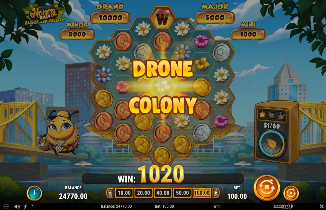 Honey Rush Black and Yellow Slot