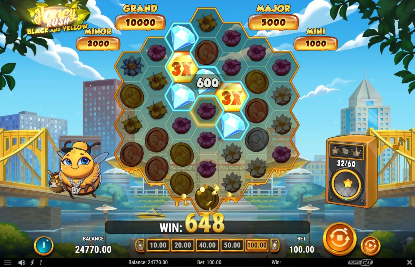 Honey Rush Black and Yellow Slot