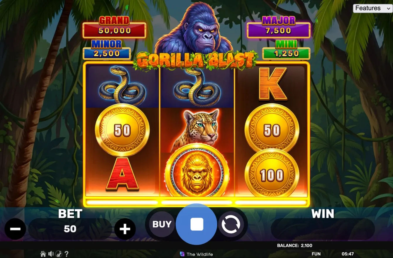 Gorilla Blast - Hold &amp; Hit 3x3 Slot