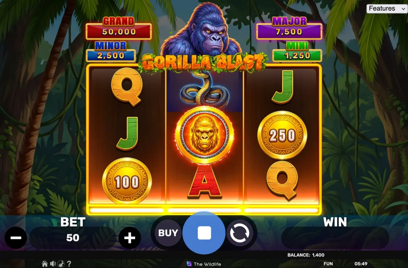 Gorilla Blast - Hold &amp; Hit 3x3 Slot