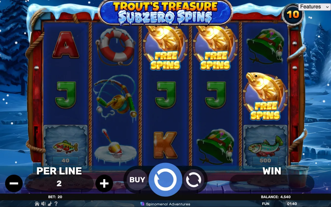 Trout's Treasure Subzero Spins Slot