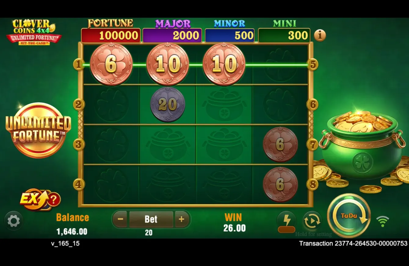 Clover Coins 4x4 Unlimited Fortune Slot